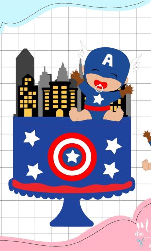 Arquivo de Corte: Topo de Bolo Capitão América Baby 005
