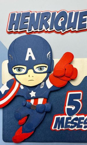 Arquivo de Corte: Topo de Bolo Capitão América Cute 012