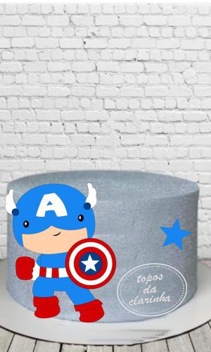 Arquivo de Corte Topo de Bolo Capitão America Cute Camada