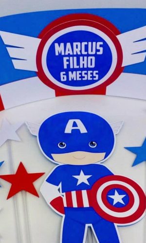 Arquivo de Corte Topo de Bolo Capitão América Studio #2455