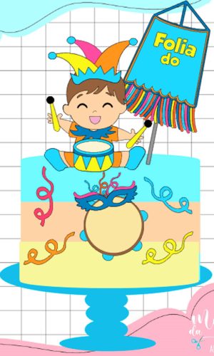 Arquivo de Corte: Topo de Bolo Carnaval Baby Menino 069