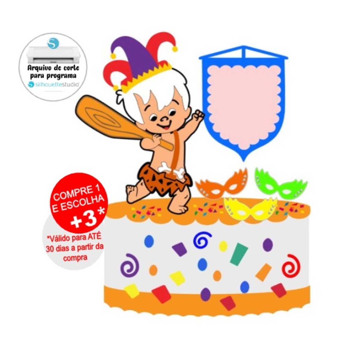Arquivo de Corte Topo de Bolo Carnaval Bambam