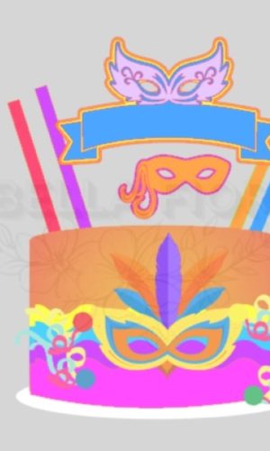Arquivo de Corte Topo de Bolo Carnaval em Camadas - 134