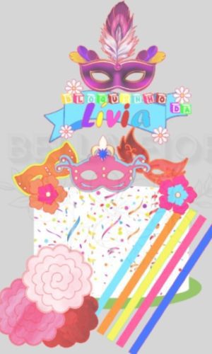 Arquivo de Corte Topo de Bolo Carnaval em Camadas - 124