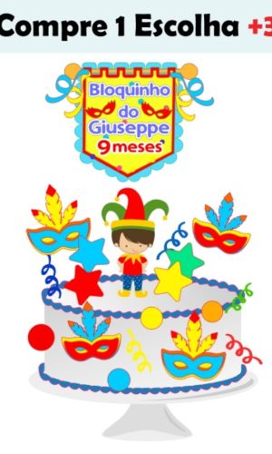 Arquivo de Corte Topo de Bolo Carnaval Menino