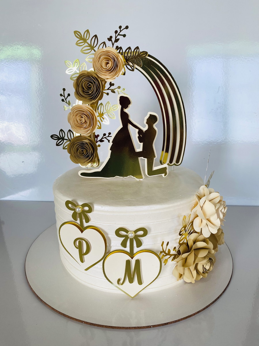 Arquivo de Corte Topo de Bolo - Casamento 2 - Imagem 2