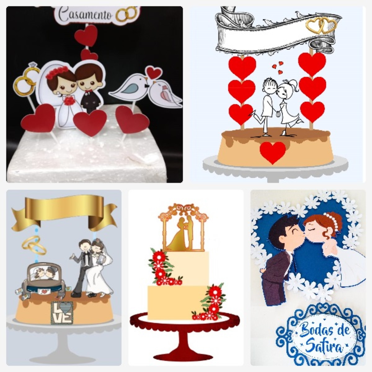 Arquivo de Corte Topo de Bolo Casamento + Brinde