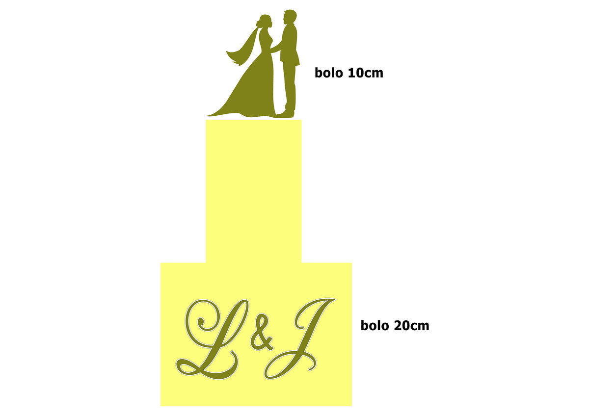 Arquivo de Corte Topo de Bolo Casamento Flexi Foison - Imagem 2