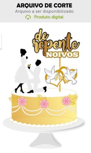 Arquivo de Corte Topo de Bolo Casamento Noivos