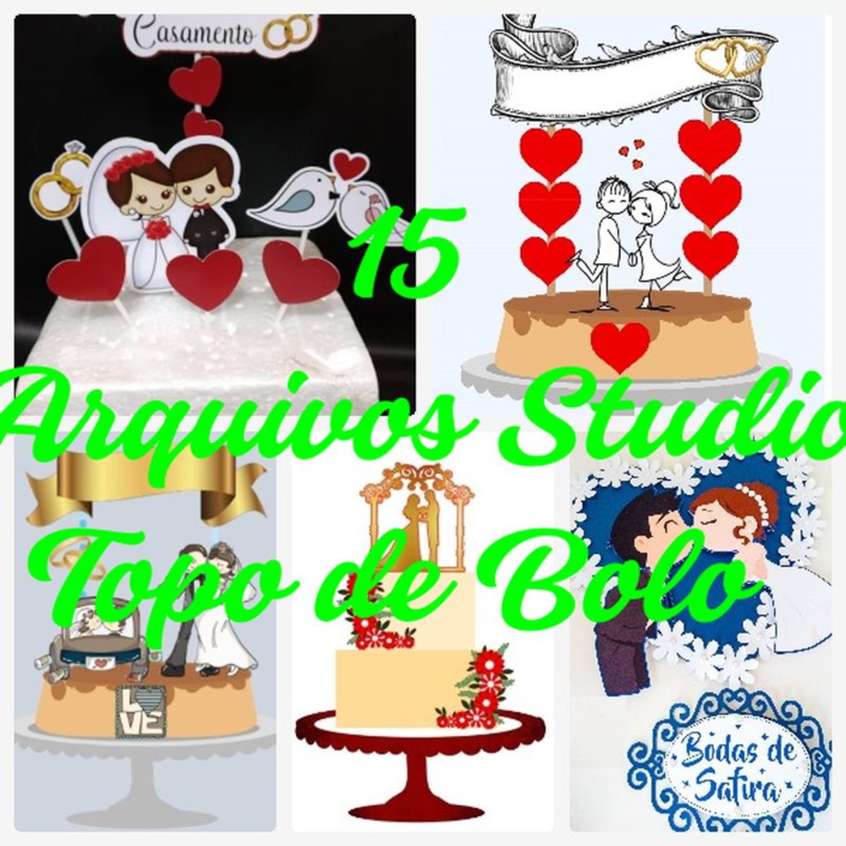 Arquivo de Corte Topo de Bolo - Casamento - Imagem 2