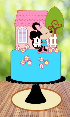 Arquivo de Corte Topo de Bolo Casinha Minnie Cute