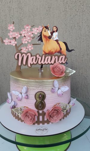 Arquivo De Corte Topo De Bolo Cavalo Spirit Menina