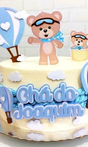 Arquivo de Corte Topo de Bolo Cha de Bebe Ursinho Aviador