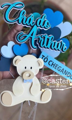Arquivo de Corte Topo de Bolo Chá de Bebe Menino Ursinho