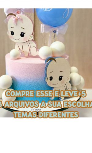 Arquivo de Corte Topo de Bolo Cha Revelação Bebês Camada