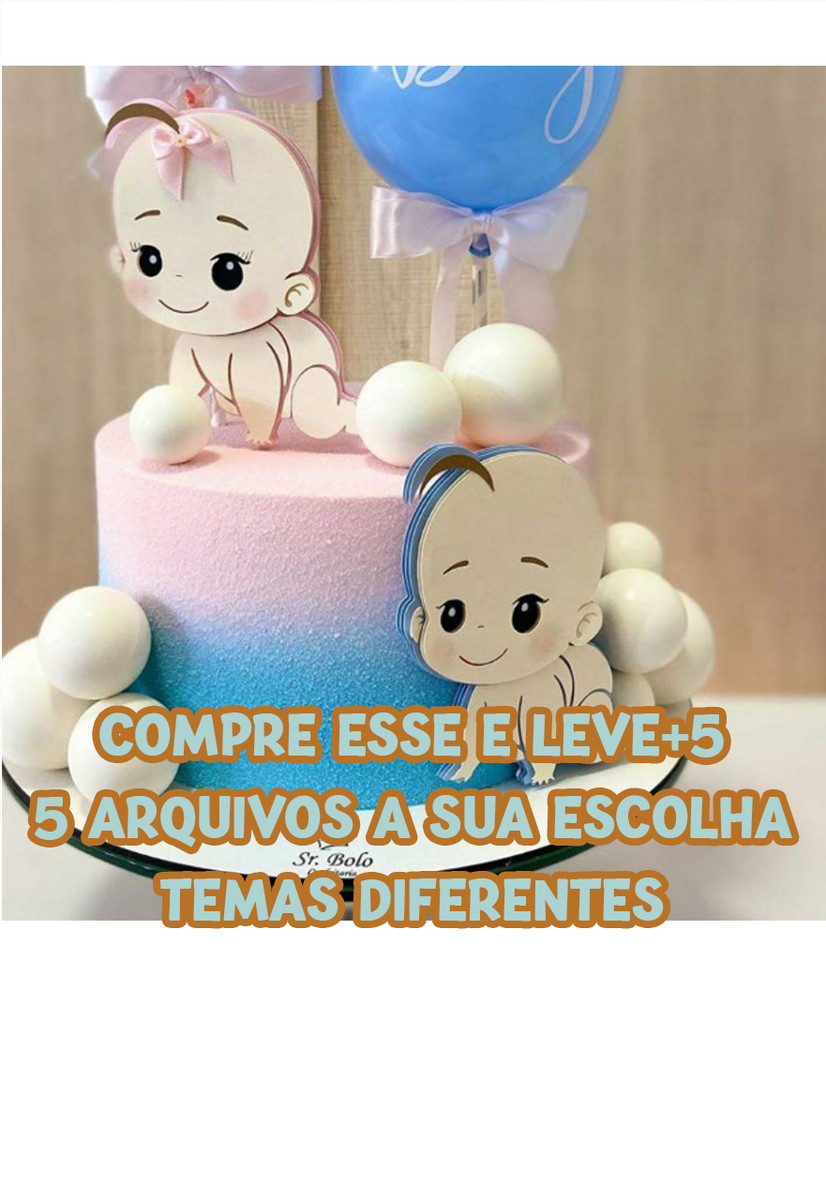 Arquivo de Corte Topo de Bolo Cha Revelação Bebês Camada