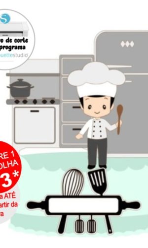 Arquivo de Corte Topo de Bolo Chef Cozinheiro