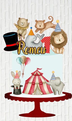 Arquivo de Corte Topo de Bolo Circo Menino