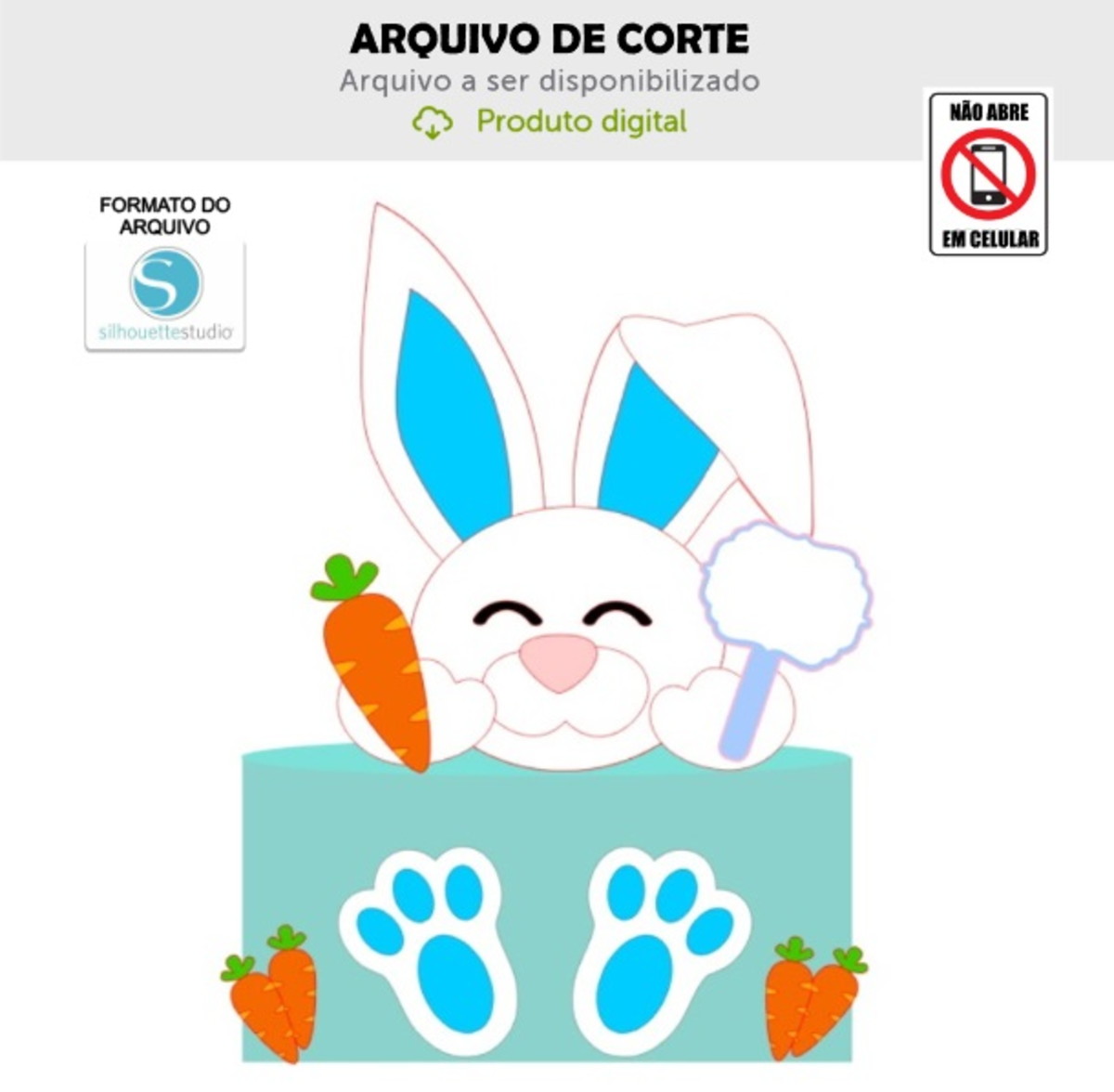 Arquivo de Corte Topo de Bolo Coelho Pascoa