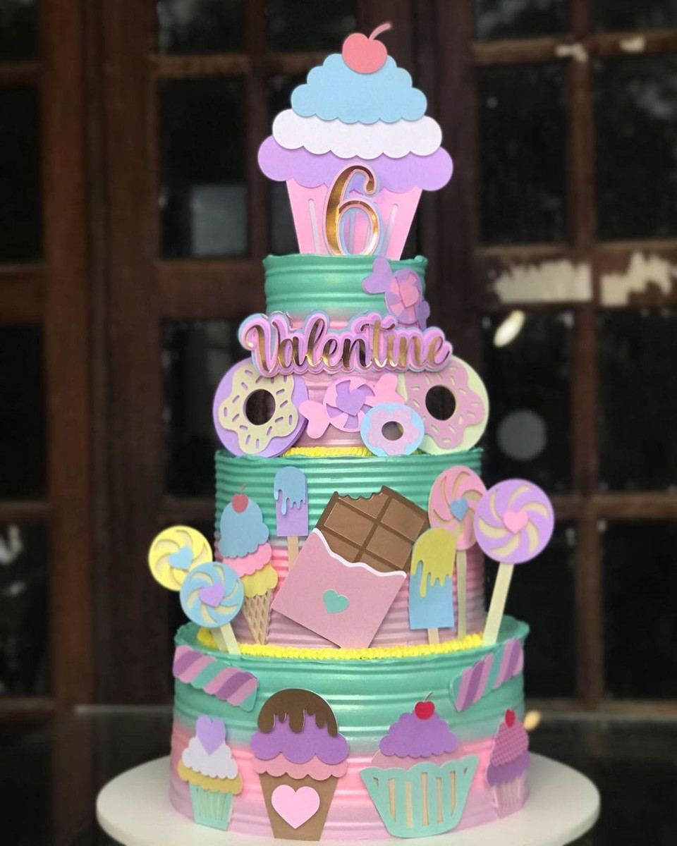 Arquivo de Corte Topo de Bolo Confeitaria em Camadas #734