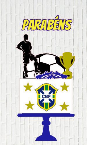 Arquivo de Corte Topo de Bolo Copa do Mundo Bola e Jogador