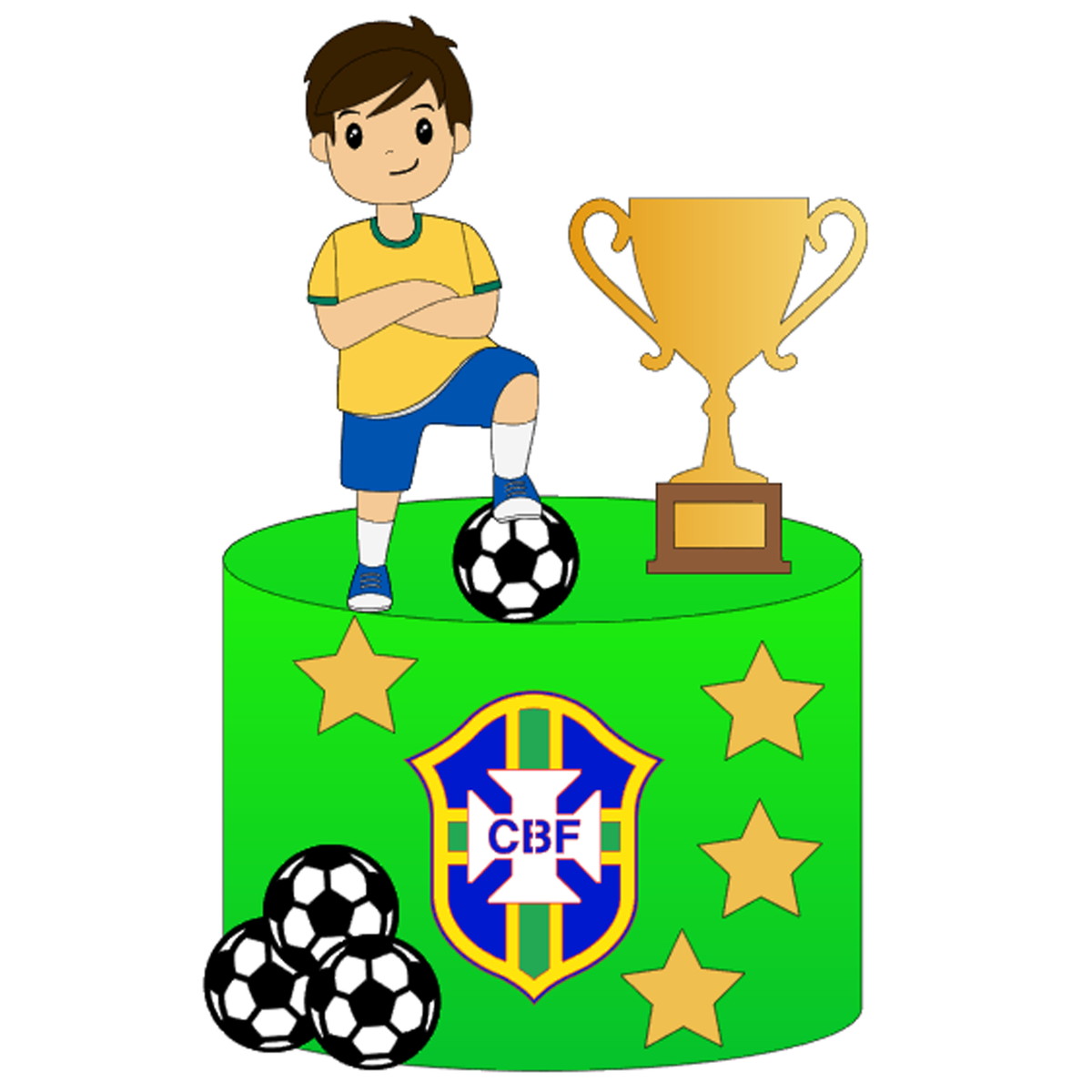 Arquivo de Corte: Topo de Bolo Copa do Mundo Brasil 032