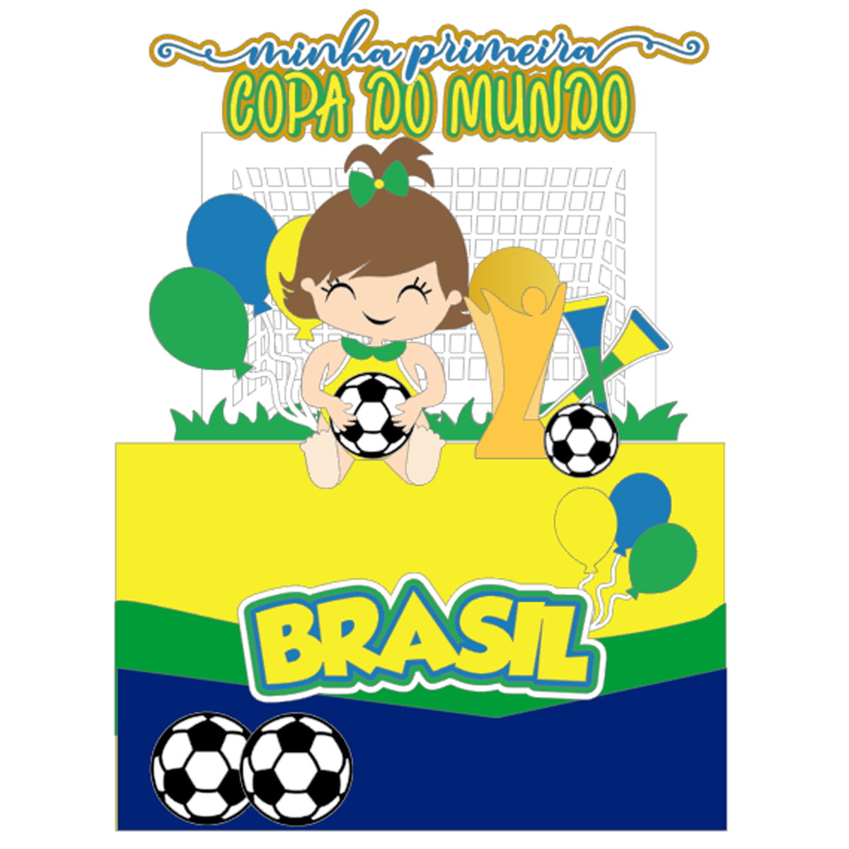 Arquivo de Corte: Topo de Bolo Copa do Mundo Brasil Baby 052