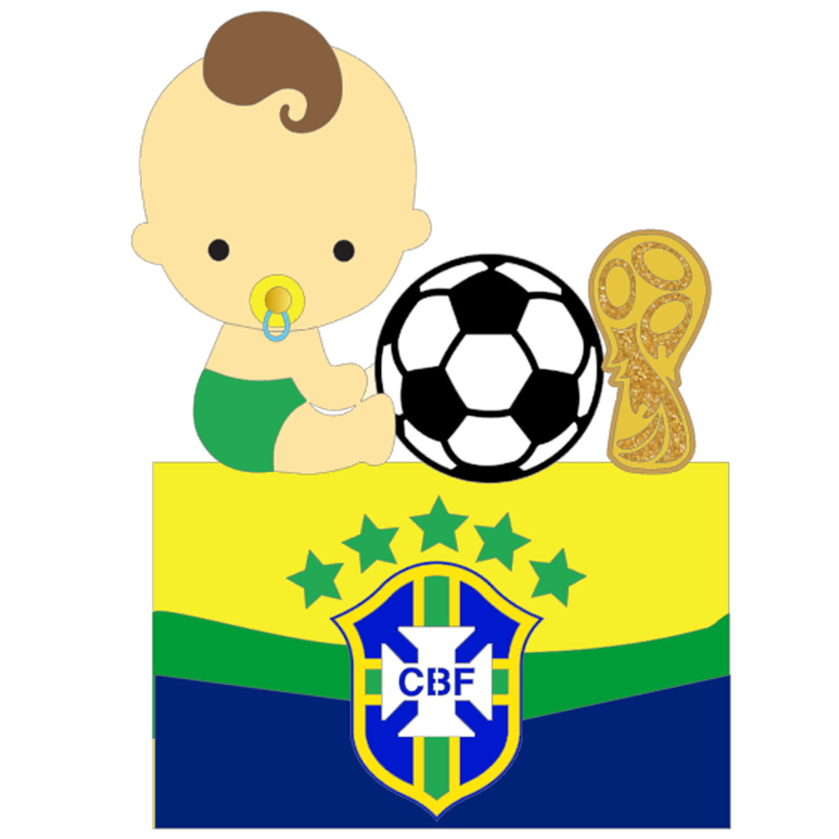 Arquivo de Corte: Topo de Bolo Copa do Mundo Brasil Boy 057