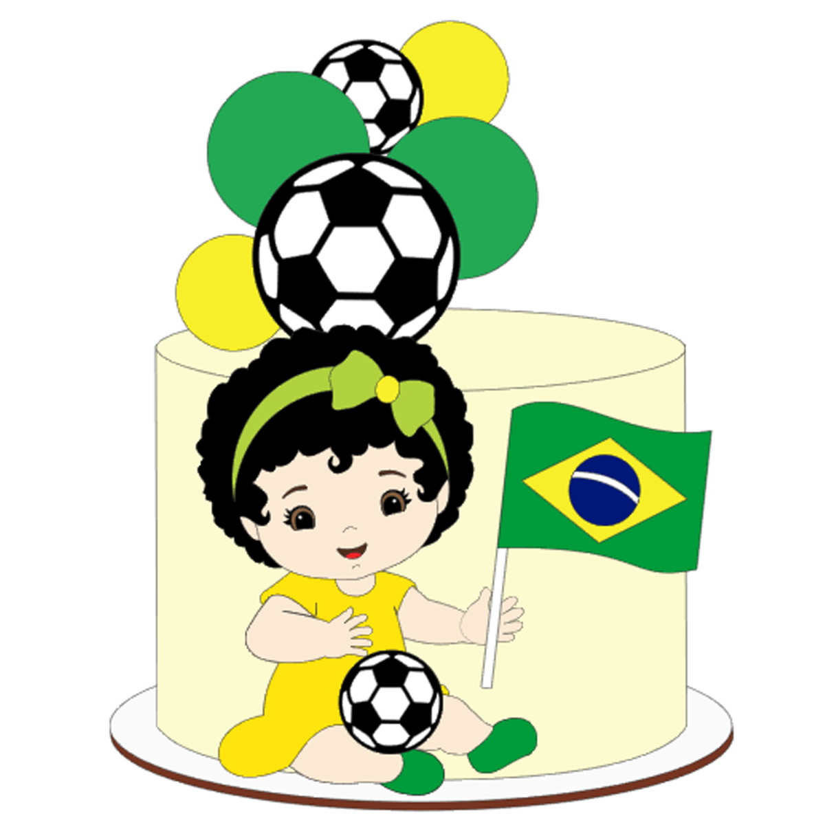 Arquivo de Corte: Topo de Bolo Copa do Mundo Menina 018