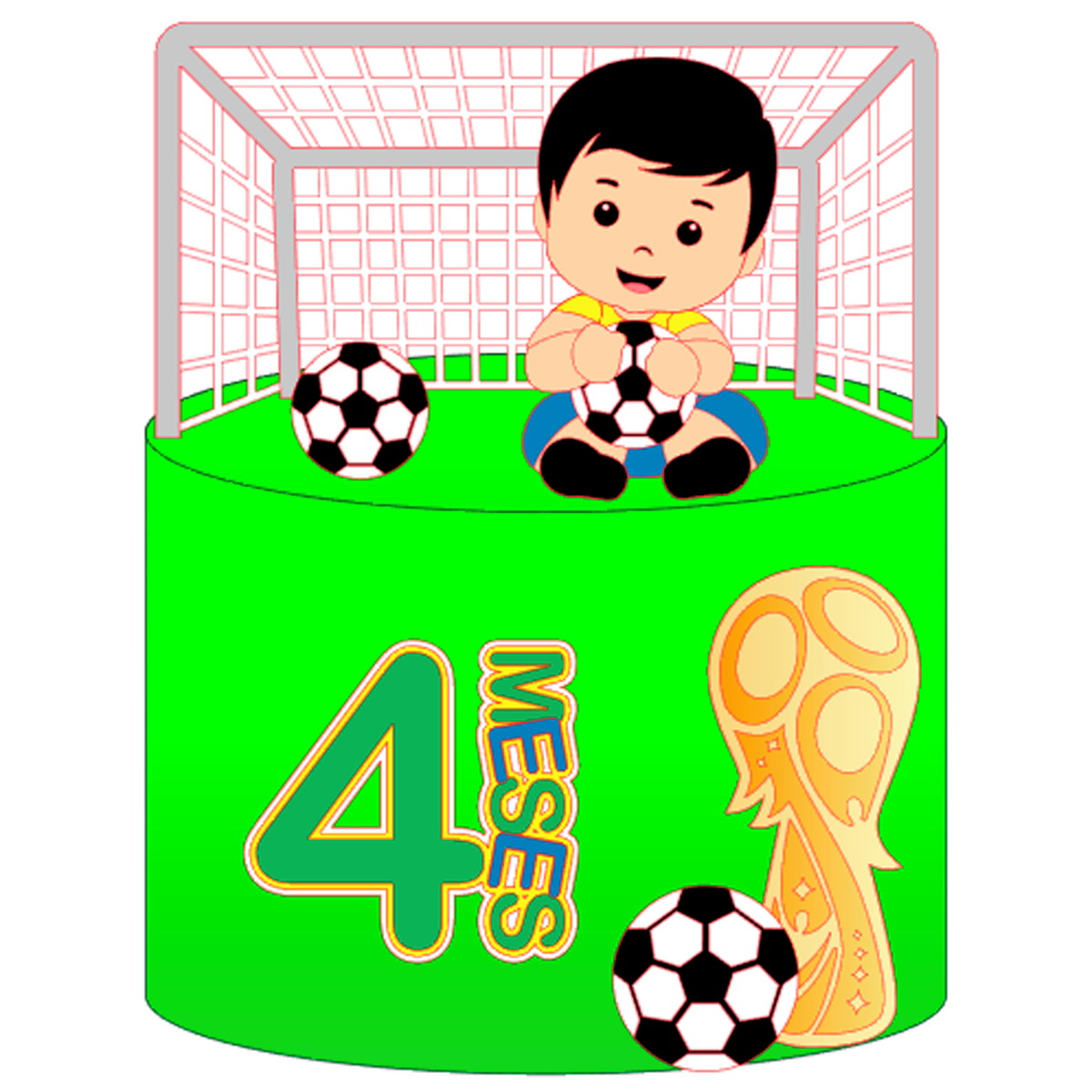 Arquivo De Corte: Topo De Bolo Copa Do Mundo Menino 002
