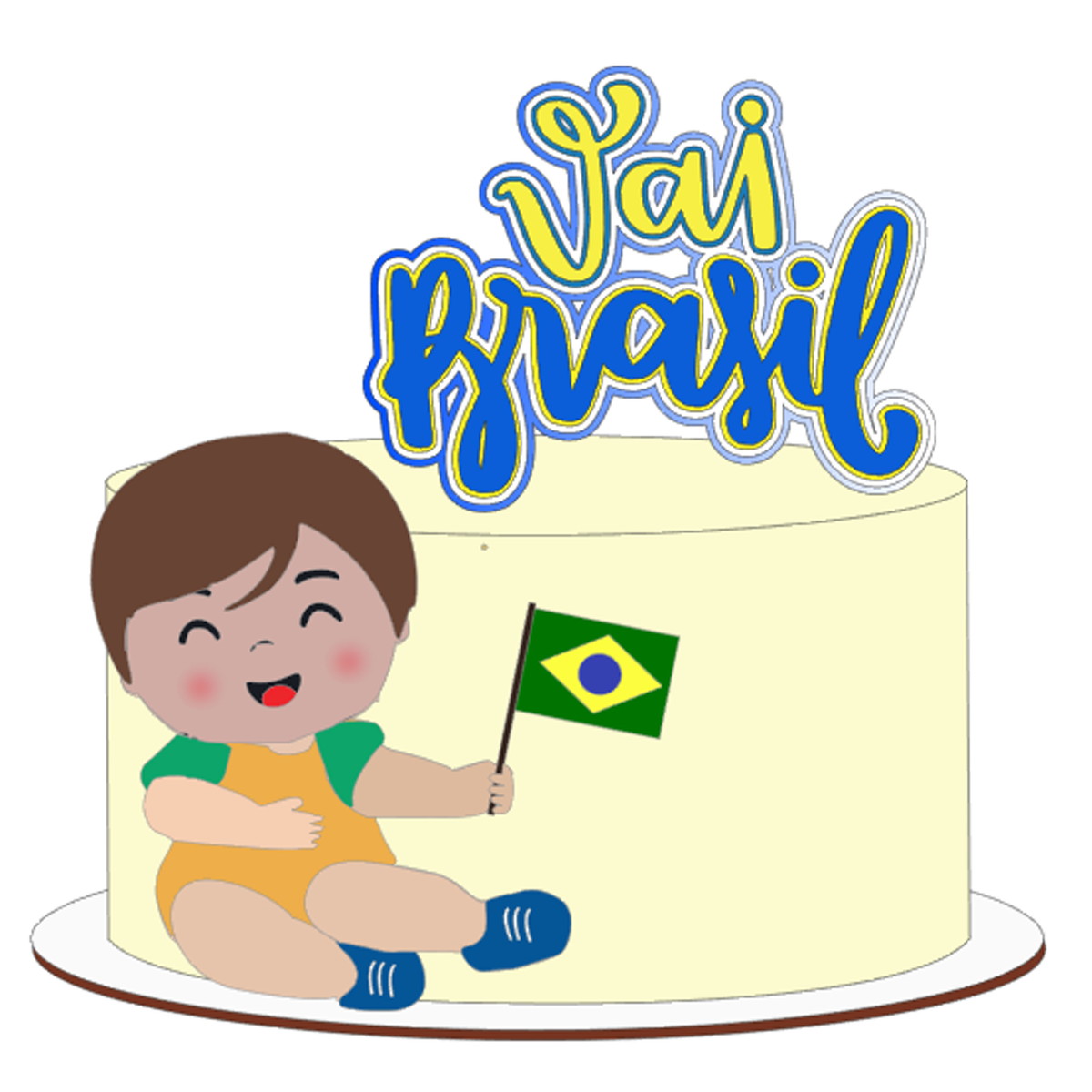Arquivo de Corte: Topo de Bolo Copa do Mundo Menino Baby 023