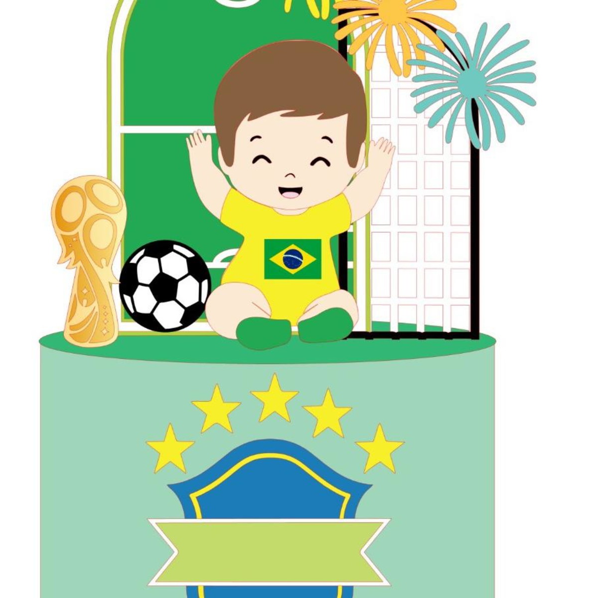 Arquivo de Corte Topo de Bolo Copa Futebol