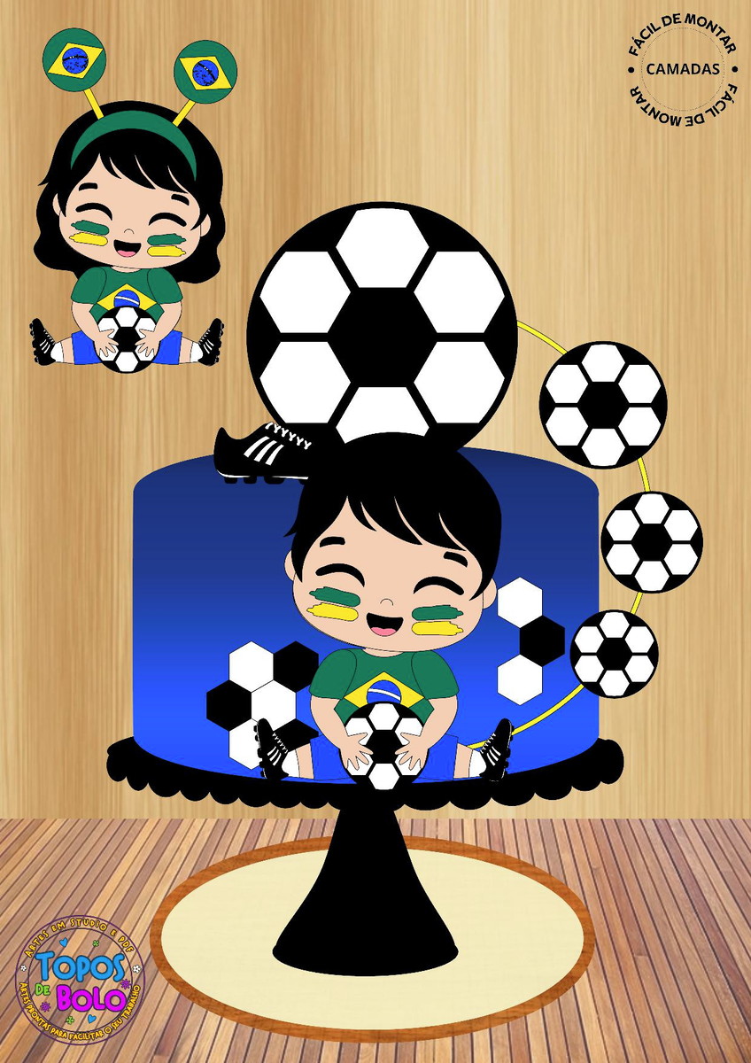 Arquivo de Corte Topo de Bolo Copa Menina Menino Bolinhas