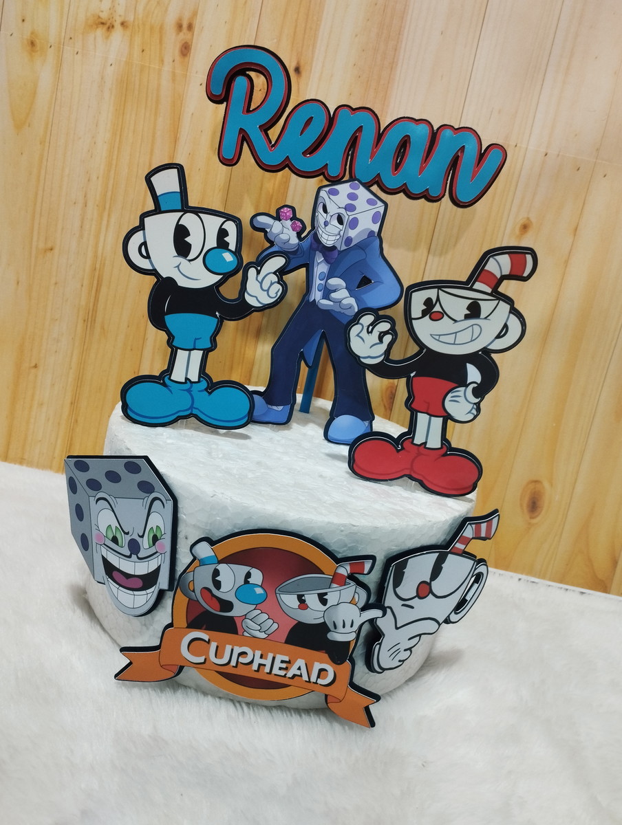 Arquivo de Corte Topo de Bolo Cuphead 01 (studio) - Imagem 2