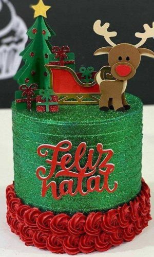 Arquivo de corte topo de bolo de natal treno e rena