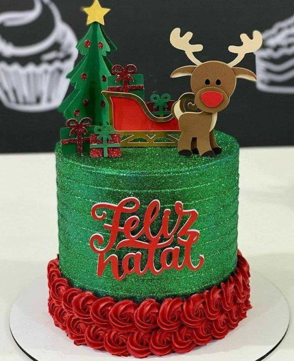 Arquivo de corte topo de bolo de natal treno e rena
