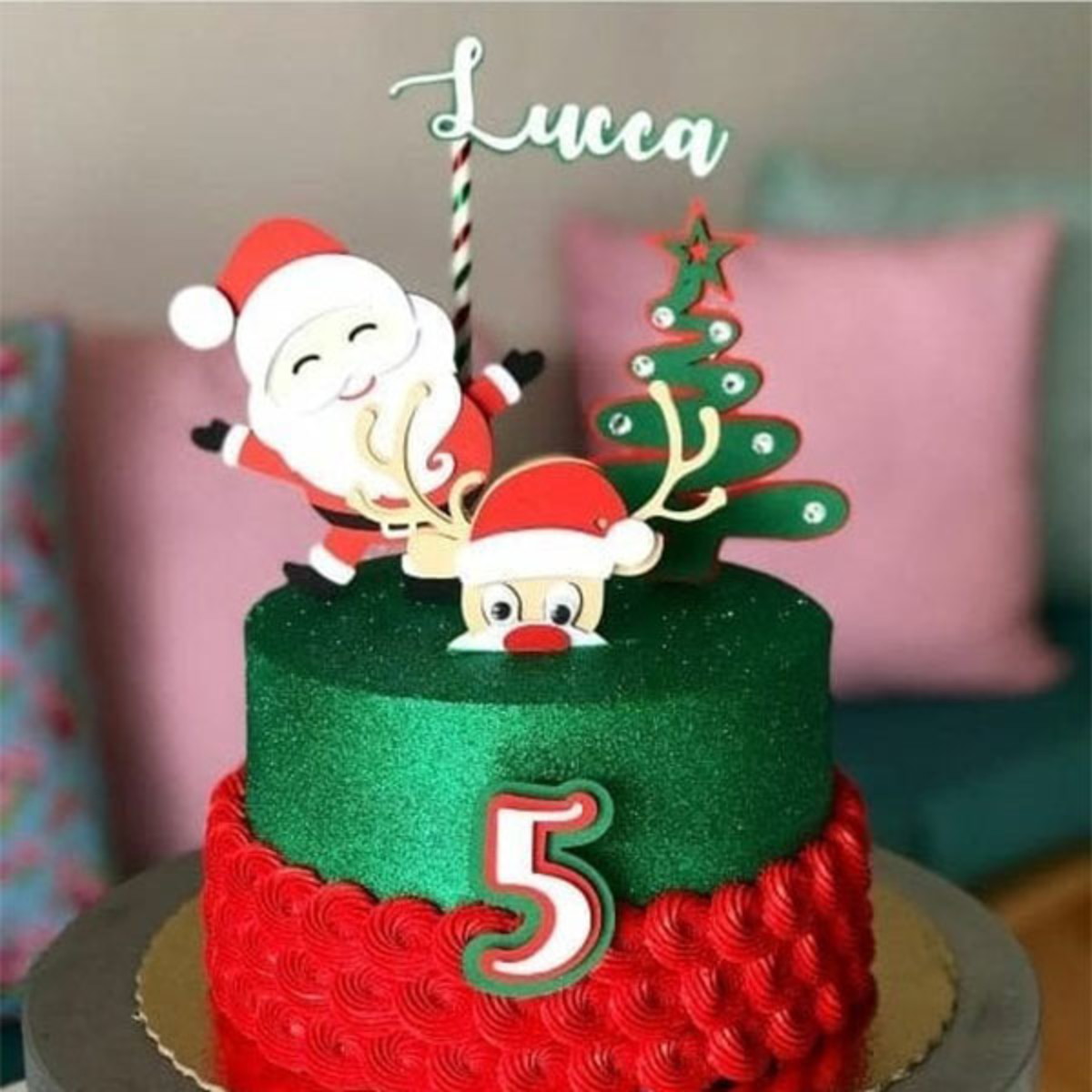 Arquivo de corte topo de bolo Papai Noel camadas