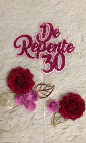 Arquivo de corte topo de bolo De Repente 30 STUDIO