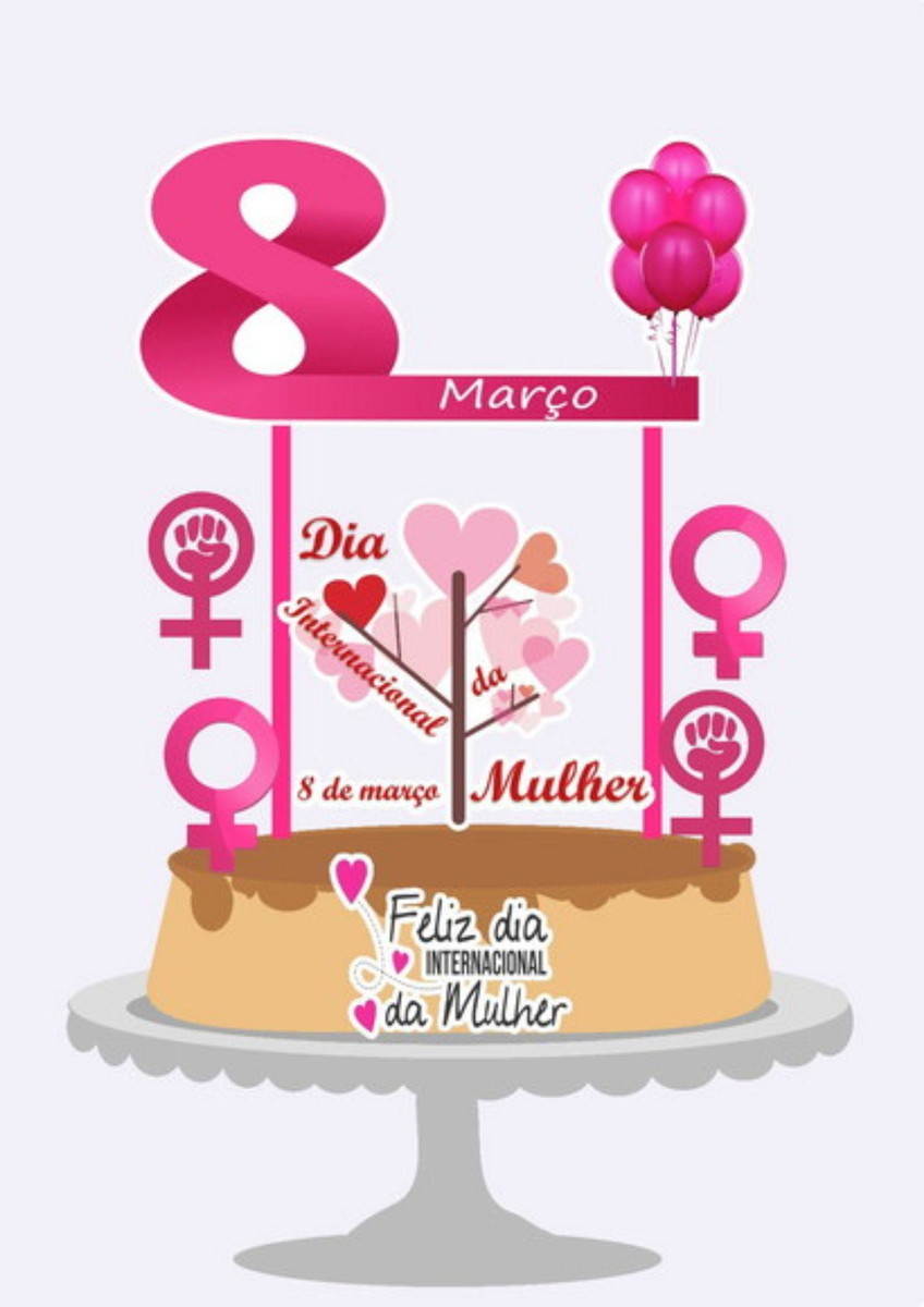 Arquivo de corte Topo de Bolo Dia da Mulher STUDIO