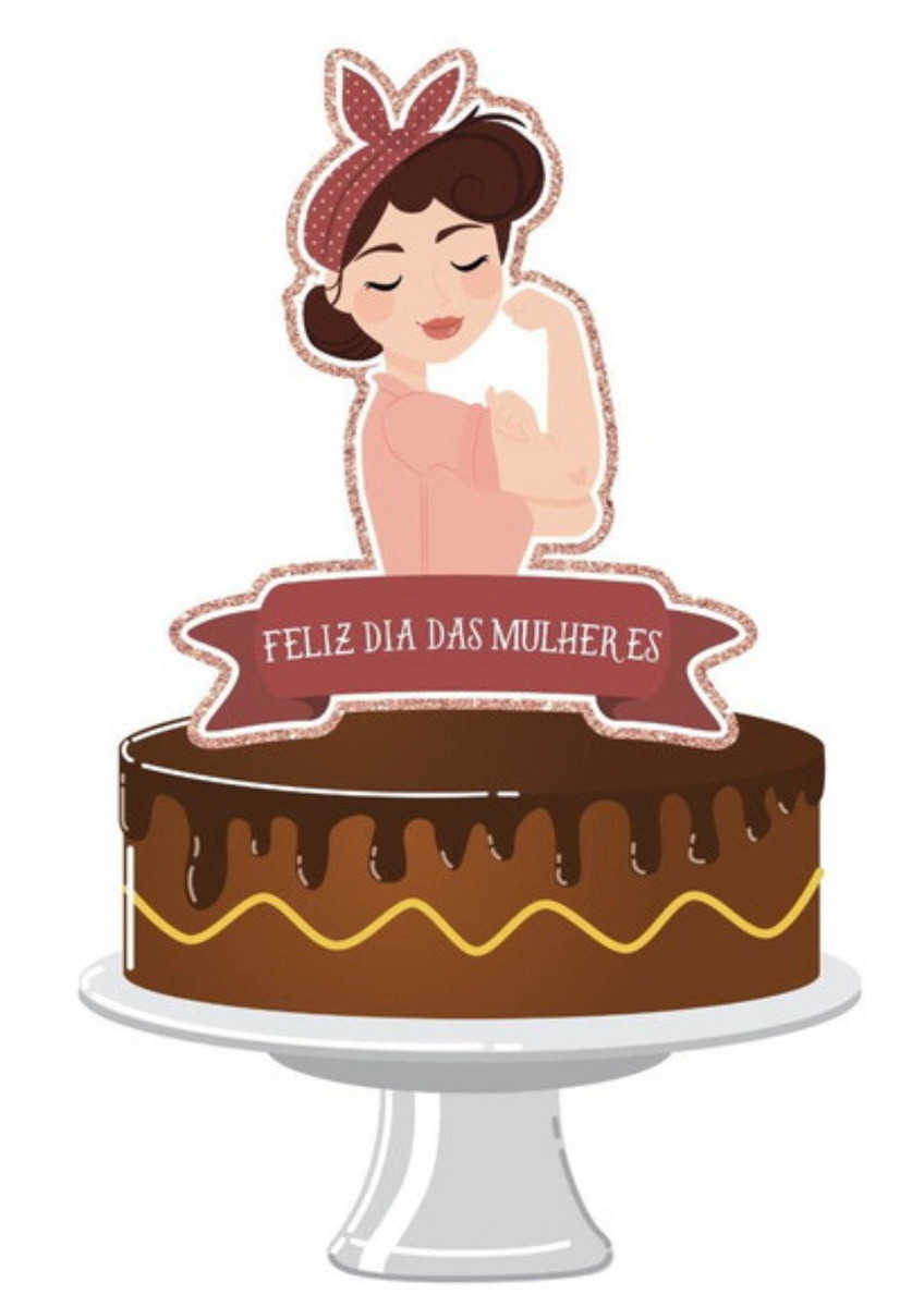 Arquivo de Corte Topo de Bolo Dia da Mulher Studio