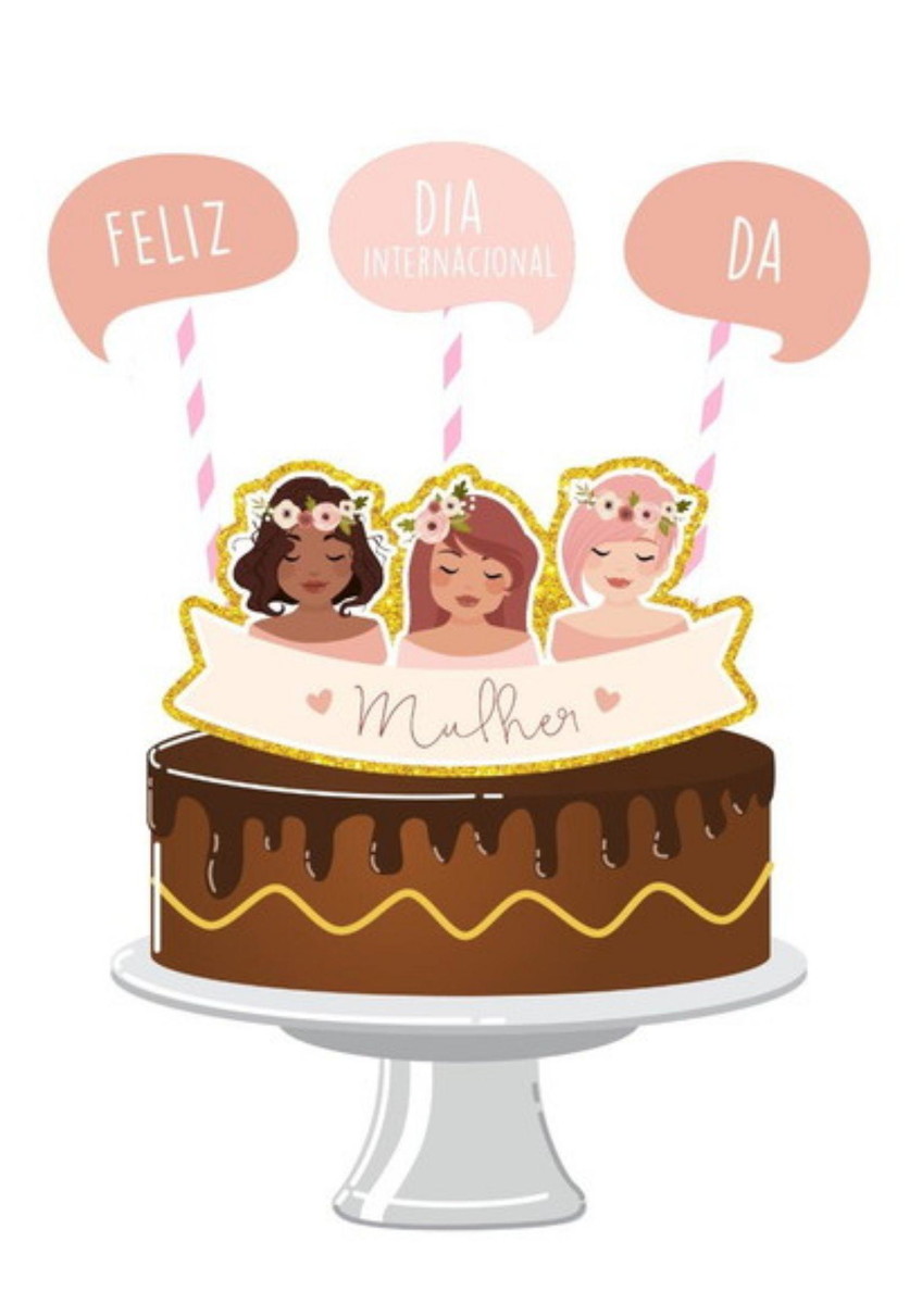 Arquivo de Corte Topo de Bolo Dia da Mulher Studio
