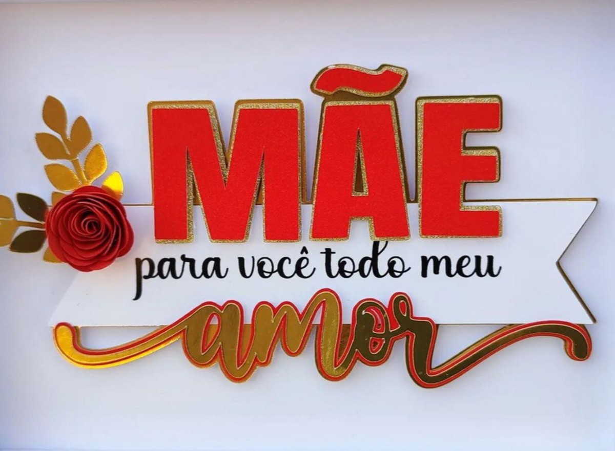 Arquivo de Corte Topo de Bolo Dia das Mães em Camadas #1835#