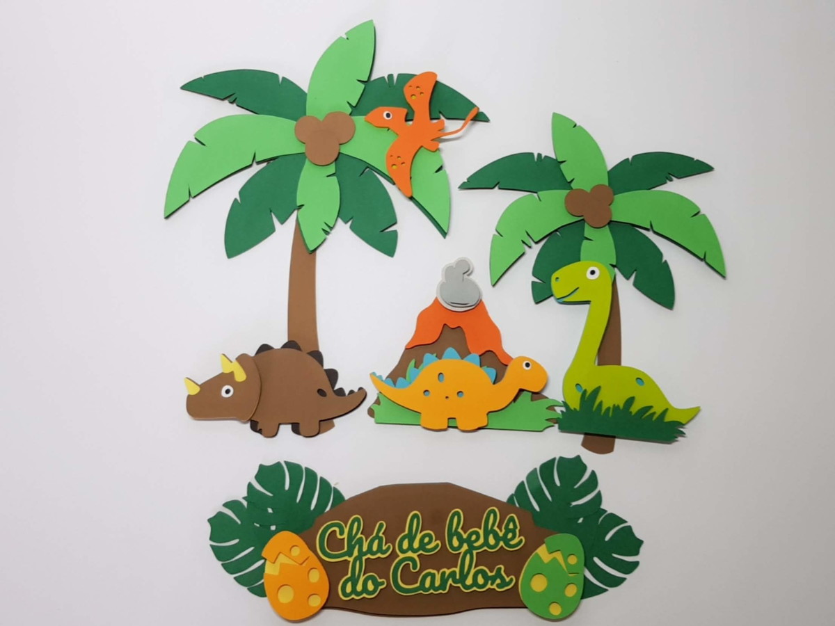 Arquivo de Corte - Topo de Bolo - Dino Baby (camadas) - Imagem 2