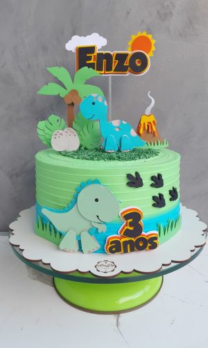 Arquivo de Corte Topo de Bolo Dino Baby Camadas