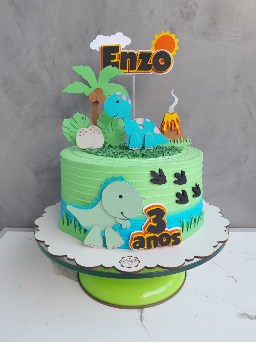 Arquivo de Corte Topo de Bolo Dino Baby Camadas
