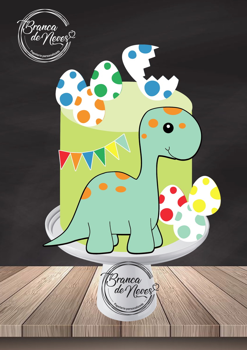 Arquivo de Corte Topo de Bolo Dino Baby - Imagem 2