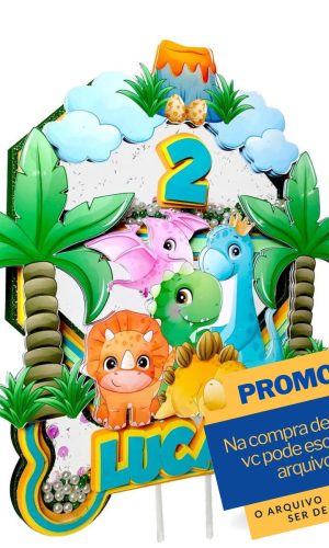 Arquivo De Corte Topo De Bolo Dino Cute