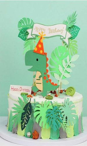 Arquivo de Corte Topo de Bolo Dino Happy Birthday