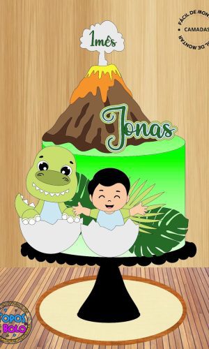 Arquivo de Corte Topo de Bolo Dino Theo