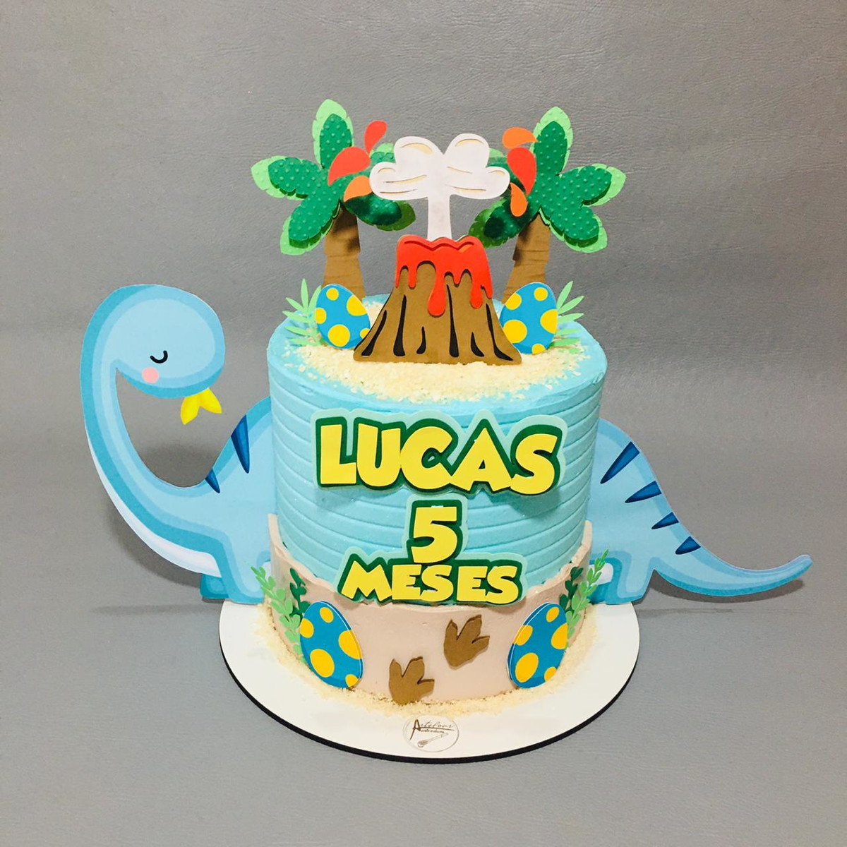 Arquivo de corte topo de bolo Dinossauro -010 - Imagem 2
